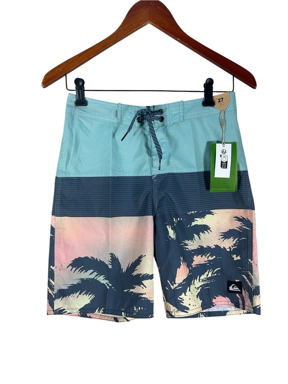 NWT Quicksilver Boys Surfsilk Panel Boardshorts Size 27